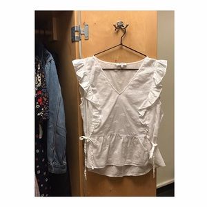 Madewell Side-Tie Ruffle Peplum Tank EUC